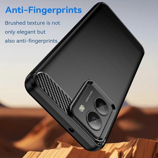 TPU-etui med børstet tekstur Sort Black For HMD Fusion