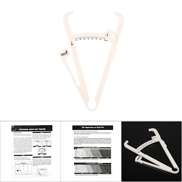 Ny Kroppsfett Tykkelsesmåler Hudfold Nøyaktig Måling Tester Slank Måling Analysator Hvit