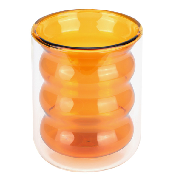 Dobbeltlags Glaskop - Varmebestandig - Spiral Kop 200ml (Gul)