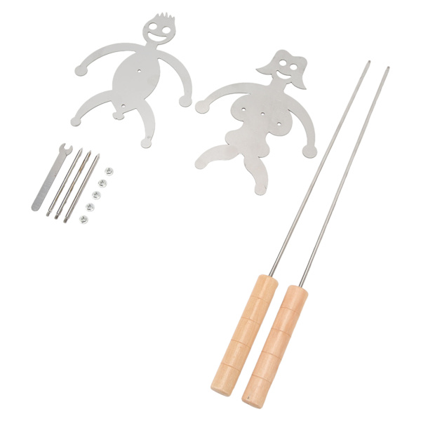 Stegepind til mænd og kvinder i rustfrit stål, der er nemme at holde Genanvendelige sjove grillspyd til fest og familiemiddag