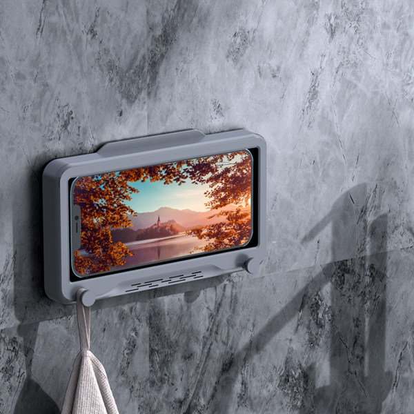 Seinäteline puhelinteline Vedenpitävä kosketusnäyttö phone case Teline kylpyhuoneeseen keittiö peilikylpyamme/