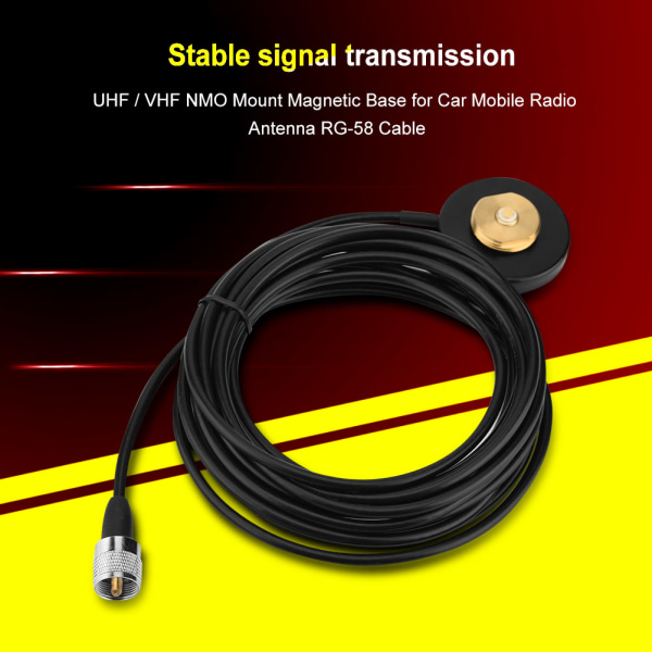 TIMH UHF / VHF NMO-monteret magnetisk base til bilmobilradioantenne RG-58 kabel