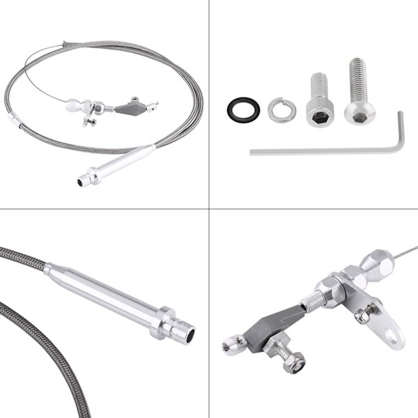 For Chevy TH350 Kickdown-kabel i rustfritt stål, flettet