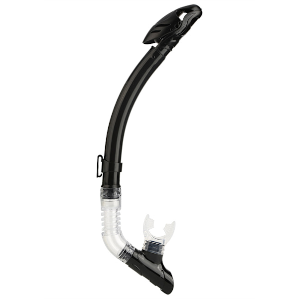 Fuldtør Snorkel med Komfortabel Silikonmundstykke og Envejs Rensningsventil (sort)