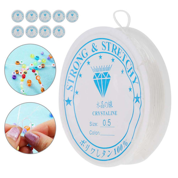 Krystal Elastisk Linje Transparent Perletråd til Smykkefremstilling (0,5 mm * 18 m)