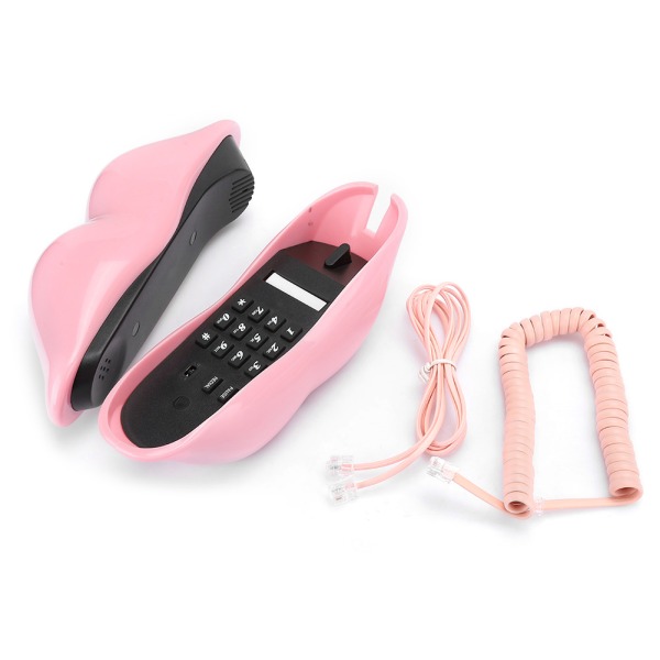 Europæisk stil hjemmetelefon Moderigtigt Pink Lips Shape Desktop Fastnettelefon Pink ++