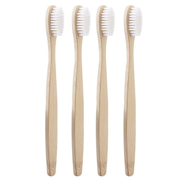10 stk bambus tannbørster individuelt innpakket rengjøring myke bambus tannbørster for hverdagen Beige++/