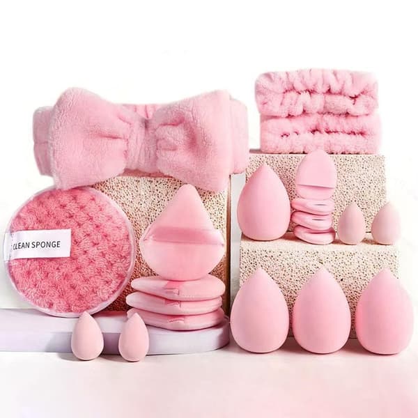 20-40 pcs Makeup Brushes and Sponges Set with Beauty Egg and Brown Makeup Puff C coffee 40pcs