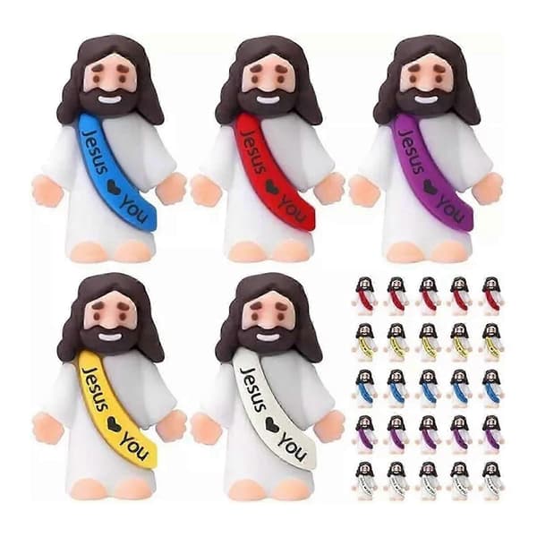 25/100 stk. Mini Jesusfigurer Jesus Elsker Dig Jesuslegetøj Små Jes 25PCS