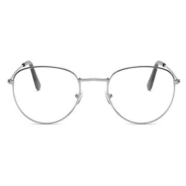 【BEMS】Runde briller uden recept sølv silver