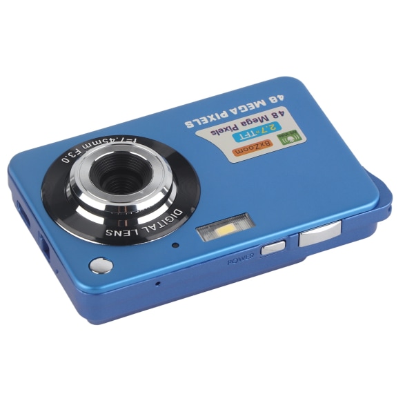 4K digitalkamera 48MP 2,7 tommer LCD-skjerm 8x Zoom Anti Shake Vlogging-kamera for fotografering Kontinuerlig fotografering Blå /