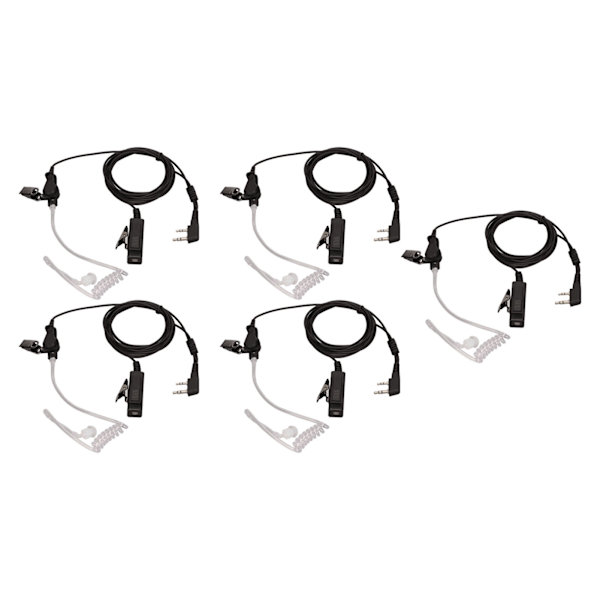 Walkie Talkie-öronsnäcka K-huvud 2-stifts brusreducerande radioöronsnäcka med mikrofon för BF 888S BF 777S BF 666S BF UV5R 5-pack