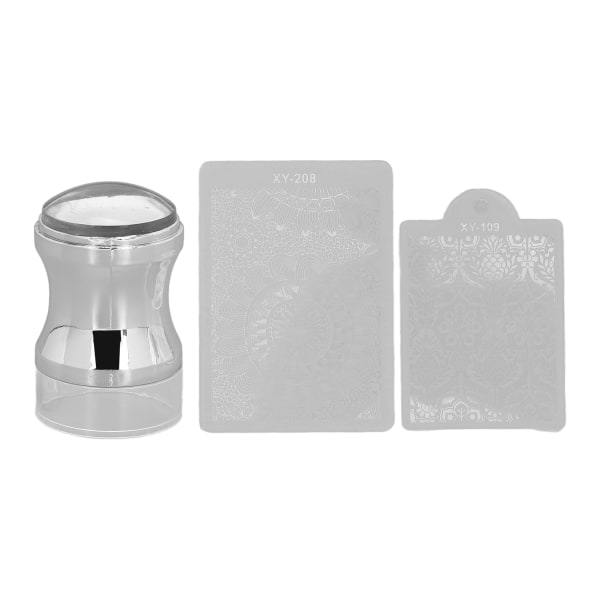 Neglekunst Stempel Silikone Transparent Negle Stempel Manicure Værktøj med Stempelplader