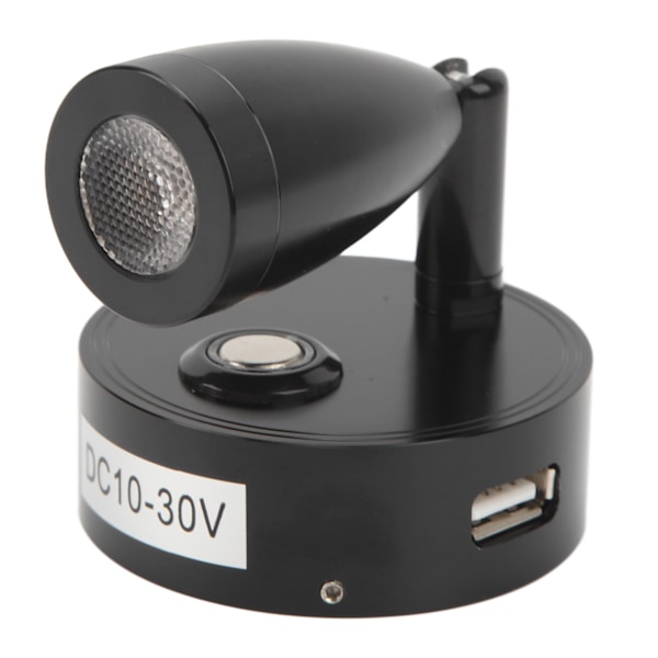 Læselampe til autocamper LED indendørs sengelampe Båd Yacht 3 Justerbar lysfarve Touch Lampe DC10 til 30V Sort