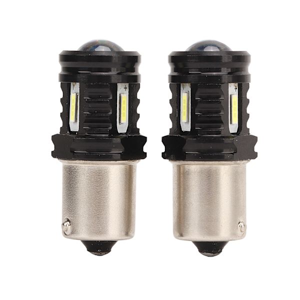 2 st LED-lampor 120W 1500LM BA15S 1156 Super Bright 12‑24V Universal Signal Backlampa för Bil SUV Lastbil Husbil Vit Ljus 6000K