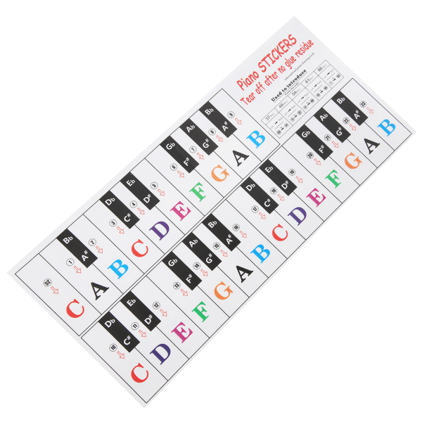 Klavertast-klistremerker Elektronisk orgel Universal tastatur Transparent notasjon Selvklebende