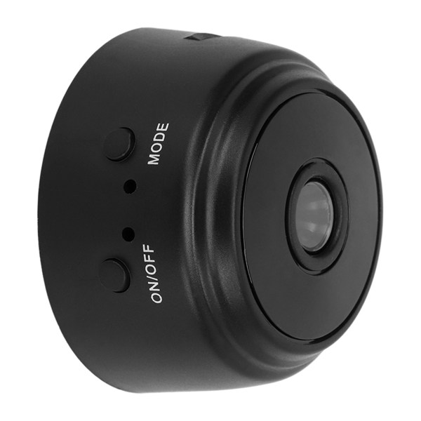 A9 hjemmeminikamera med magnetisk bakdeksel 1080P HD trådløst kamera for hjemmekontor gårdsplass Svart /