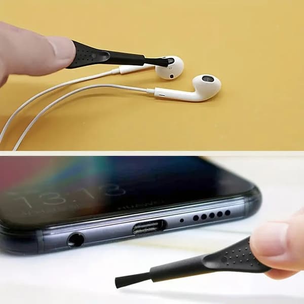 15 kpl/setti USB-C-pölytulpat näppäimistön puhdistusharjalla, pölysuojat, matkapuhelimet/tietokoneet- 15 stk/sæt