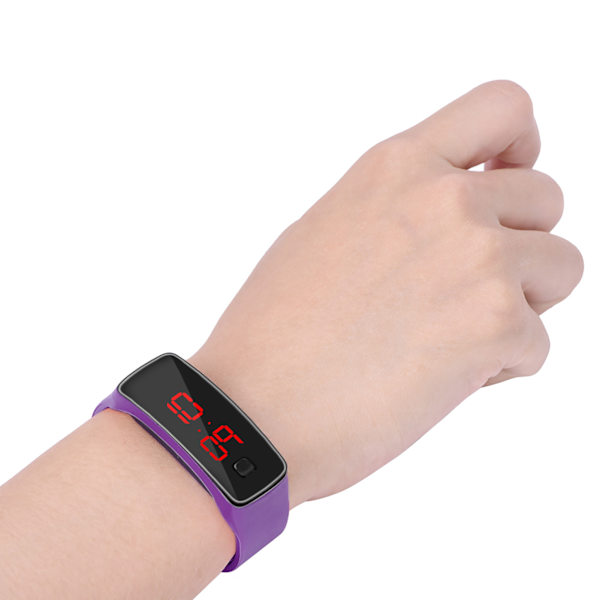 LED-klocka Sport Silikonarmband Digital 12-timmars urtavla Elektronisk display Armbandsur