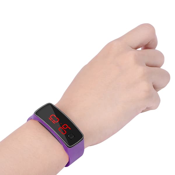 LED-klocka Sport Silikonrem Digital 12-timmars urtavla Elektronisk display Armbandsur