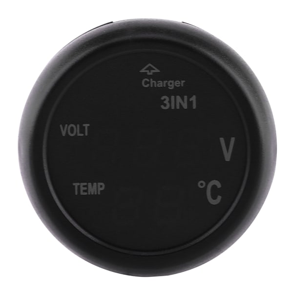 Dobbel LED Digital Display Voltmeter Termometer Sigarettenner USB Billader (blå, rød)