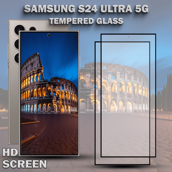 【BEMS】2-Pack Compatible with Samsung S24 ULTRA 5G Screen Protector -Tempered Glass 9H - Super Quality 3D