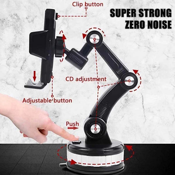 Super Adsorption -puhelinteline, kääntyvä auton kattoluukun, kojelaudan ja tuulilasin puhelinteline, handsfree-puhelinteline