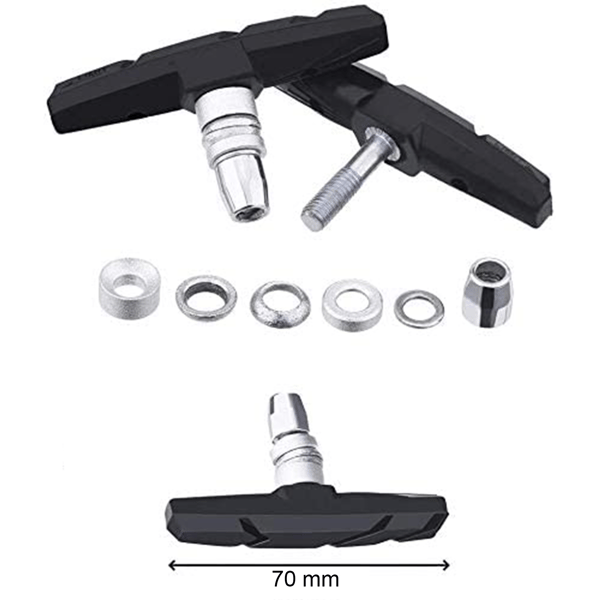 4x cykelbromsbelägg Bromsskor Bromsbelägg V-Brake Shimano Sram Tektro 70mm[BEMS]