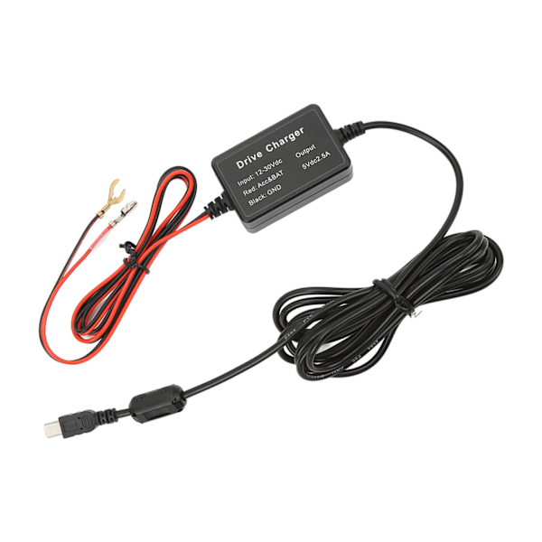 Dash Cam Hardwire Kit 12V-30V til 5V USB-adapter Lavspændingsbeskyttelse Dash Camera Oplader til Spejl Kamera GPS Navigator Radar Detektor