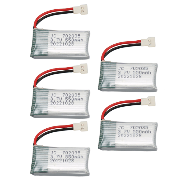 5 stk 3,7V 550mAh Fjernkontroll UAV-batteritilbehør for Hubsan X4 H107 H107L H107D MJXRC F47 DFD F180 RC Drone 0.0