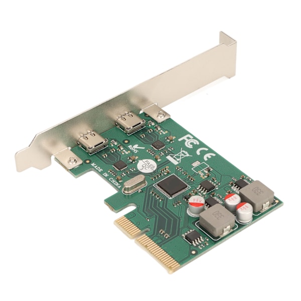PCI Express 4X - USB 3.1 Gen 2 laajennuskortti, 10 Gbps nopea tiedonsiirtonopeus, 2 porttia tyypin C laajennuskortti kotitoimistoon