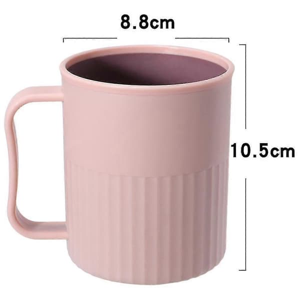 4 kpl muovimukeja, BPA-vapaat tee- ja kahvimukit kahvalla Pink