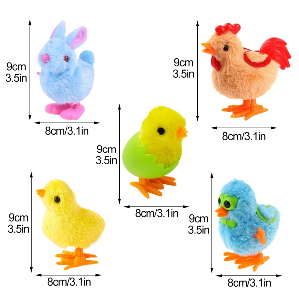 (1 paket) (Blå kanin) Påskhare Plyschsimulering Kanin hoppar och springer Upprullningsleksak 8x9 cm, plast + plysch