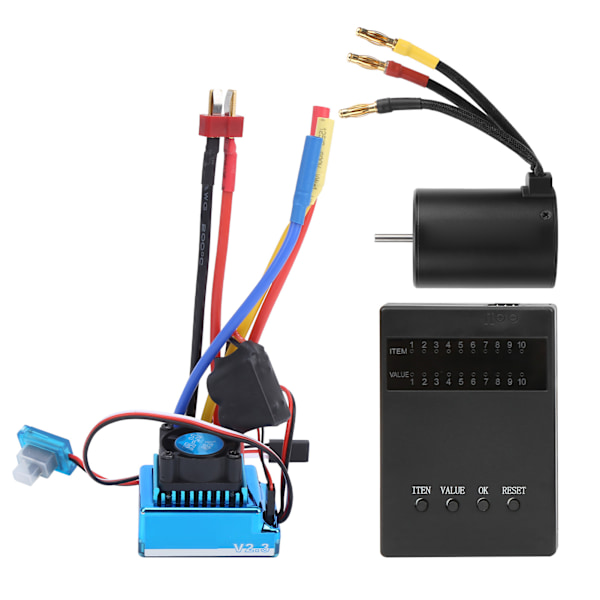 3650 2300KV Børsteløs Motor 45A Børsteløs ESC Programmeringskort for 1:10 RC Bilmodell