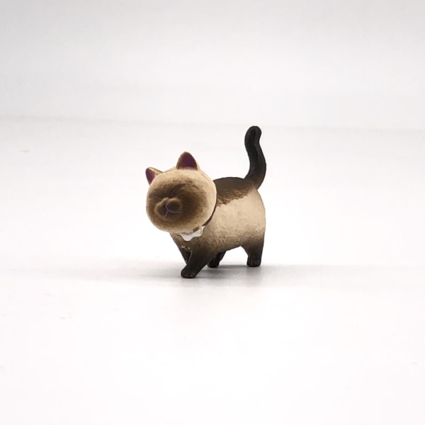 9 stycken söta kattfigurer Siamesisk kattunge miniatyrlandsc