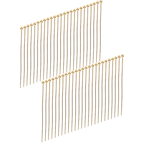 50 st Kulhuvudsnålar Smyckeshänge DIY Craft Pärltillverkningsdelar Tillbehör Tillbehör Guld 45mm / 1.77in-+