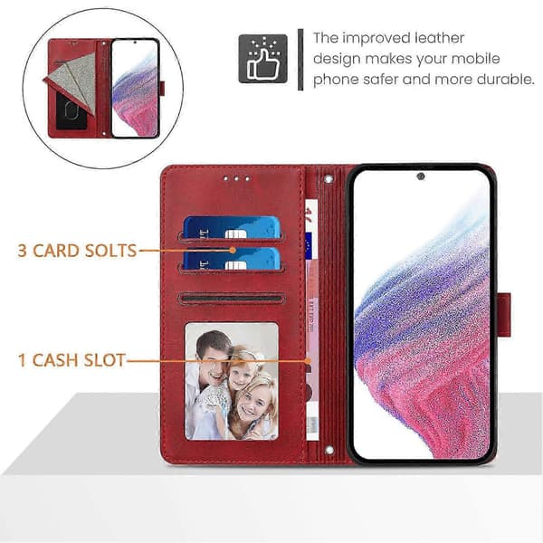 Infinix Note 30 Pro Plånboksfodral - RFID-blockerande PU-läderflikfodral med kortfack och stötsäkert red
