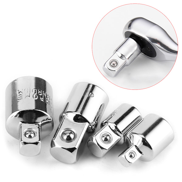 4 stk. 1/4 tommer 3/8 tommer 1/2 tommer Elektrisk Nøglehylster Adapter Konverter Chrome Vanadium Stål Drev Sokkel Led (Forgyldt)