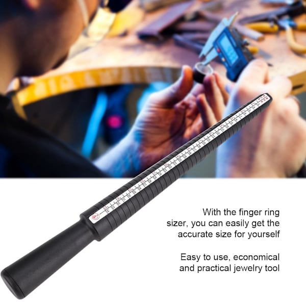 Plast Ringstorleksmätare Mandrel Stick Finger Gauge Ring Smycken Mätverktyg