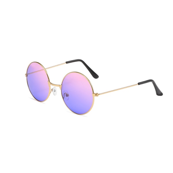 Lennon Style V røde klassiske runde polariserede UV400 solbriller Pink on top and blue on bottom