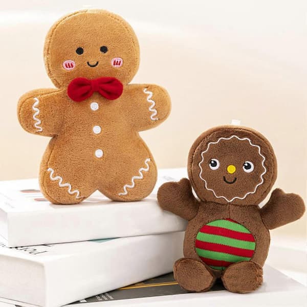 Julplyschdocka Söt julgran pepparkaksgubbe dockkudde mjuk soffkudde prydnad A