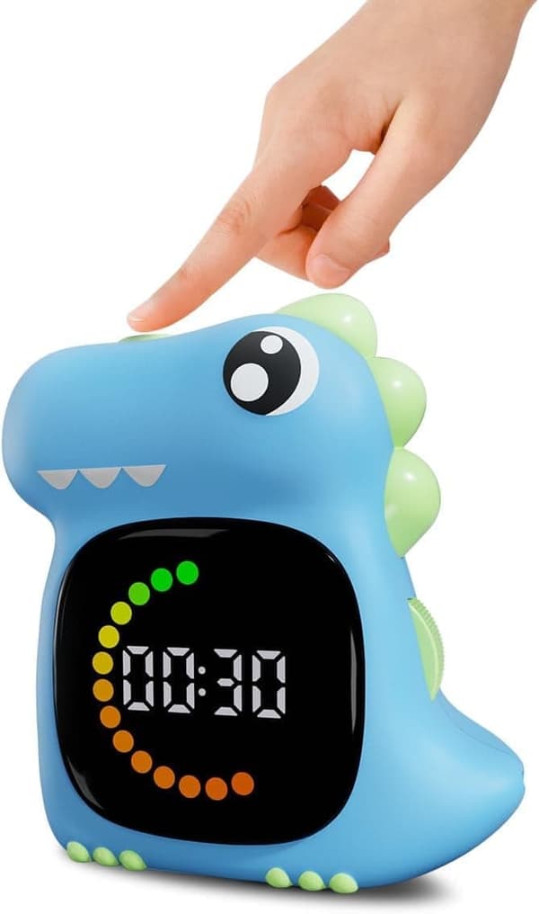 Visuel Timer til Børn 100 Minutter Dinosaur LED Nedtælling, Lydløs og Pædagogisk til Hjem og Klasseværelse