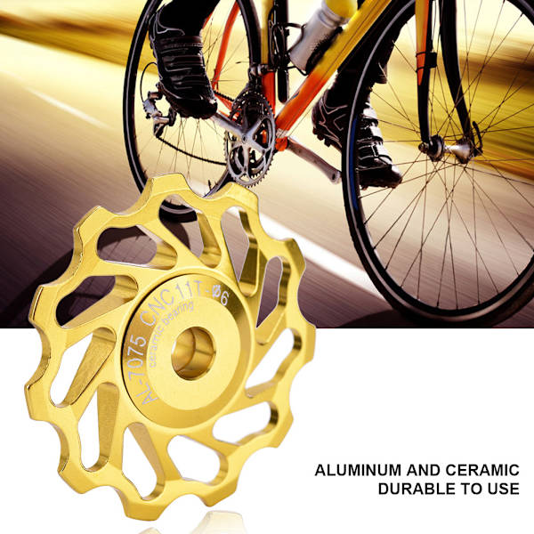 1 Par MEIJUN Keramisk Leje Bagerste Trinse Cykel Guide Roller (11T, Guld)
