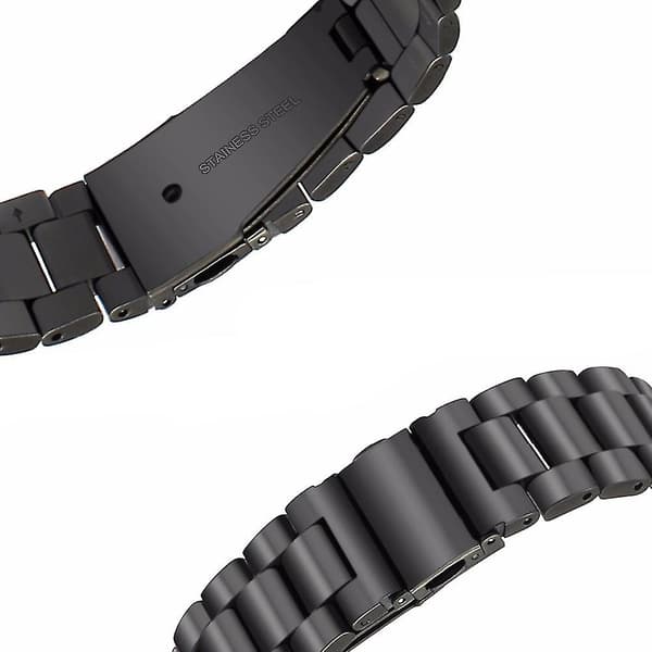 Seiko armbånd 24mm sort rustfrit stål urrem til mænd/kvinder black 24mm