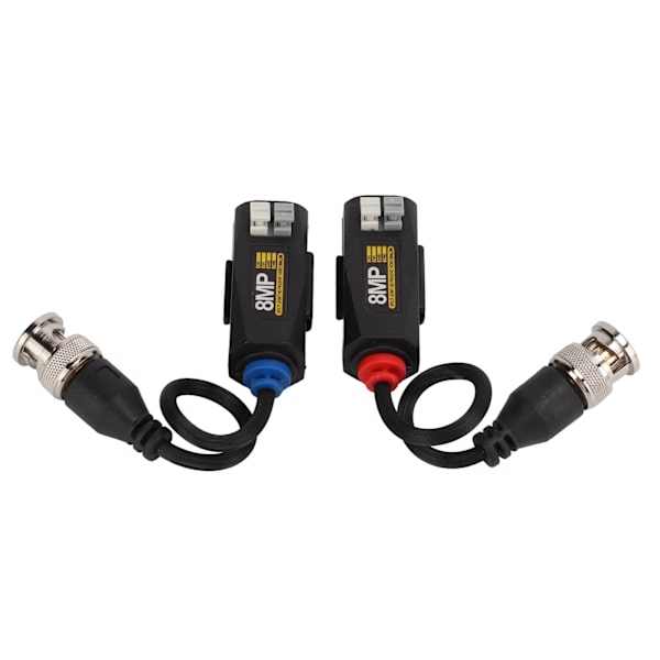1 Par 4K 8MP HD Videobalun 1080P Lynbeskyttelse Passiv Videobalun Transceiver for AHD CVI TVI CVBS Kamera