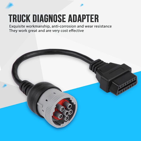 Kuorma-auton diagnostiikkaliitäntä naaras 16-nastainen OBD2 6-nastainen adapterikaapeli ajoneuvon diagnostiikkatyökalulle