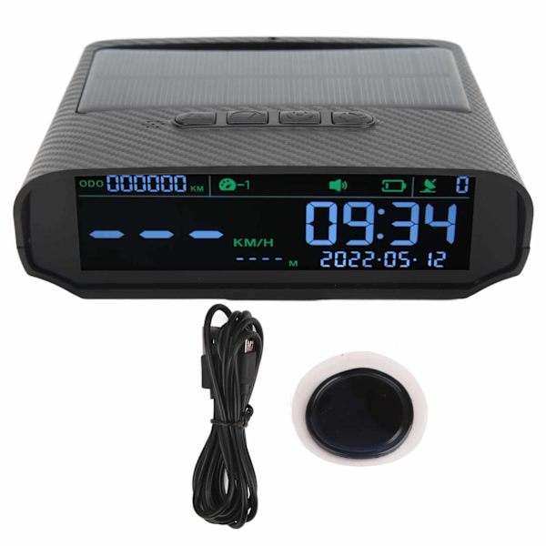 Car Smart HUD Display GPS Hastighetsmätare Varning för överhastighet LCD-skärm Kolfiber Style Universal för fordon