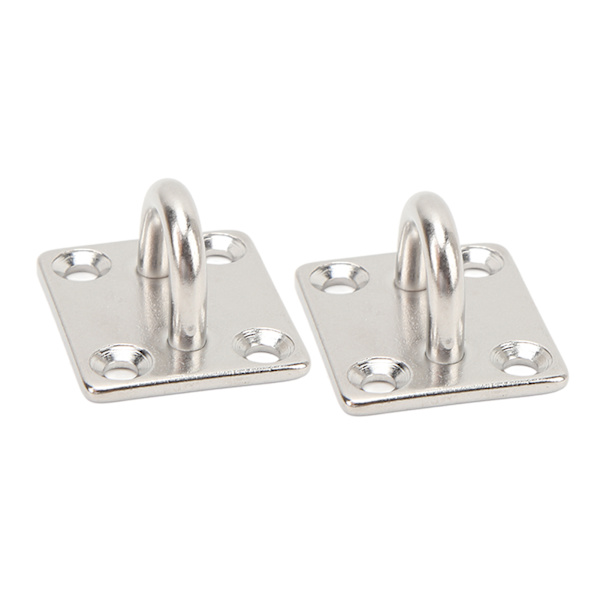 2 stk. Båd Square Pad Eye Rustfrit stål Fast Holdbar Marine SS Pad Hardware til Yacht 40 X 50 mm/1,6 X 2,0 tommer
