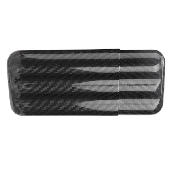 Cigaretui i kulfiber Humidors 3 rør Cigarholder Opbevaringsboks Rejseetui