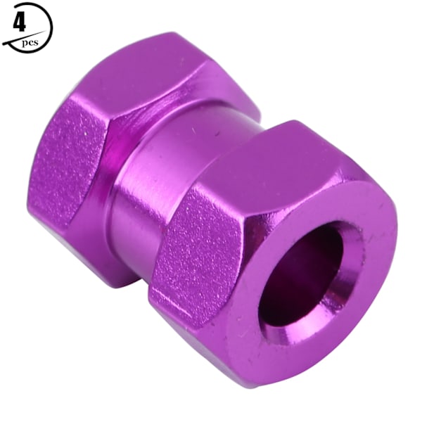4 stk. 12mm RC Hex Hjulnav Metal Adapter til D90 AX10 CC01 SCX10 F350 Crawler (15mm Lilla)